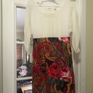 Off White/Floral Dress with Gorgeous Details